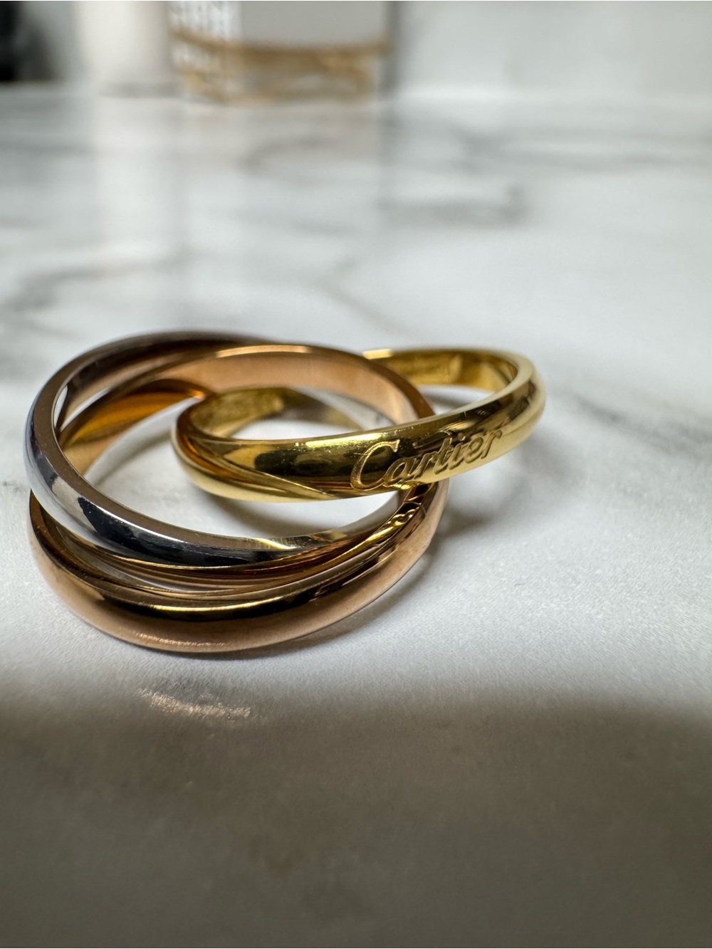 Size 7 Carter (inauthentic) triple interlocking ring
